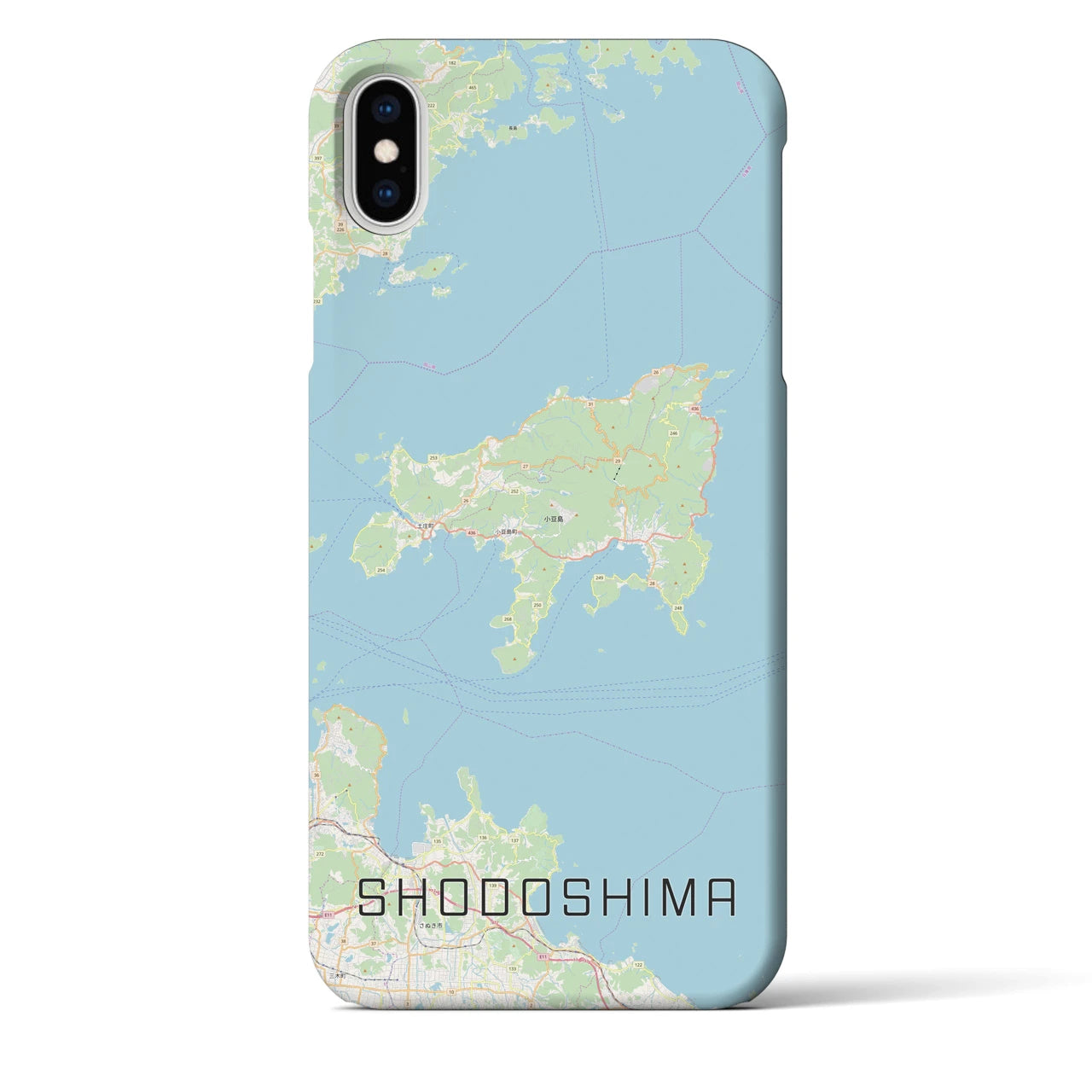 【小豆島(香川県)】地図柄iPhoneケース(バックカバータイプ)