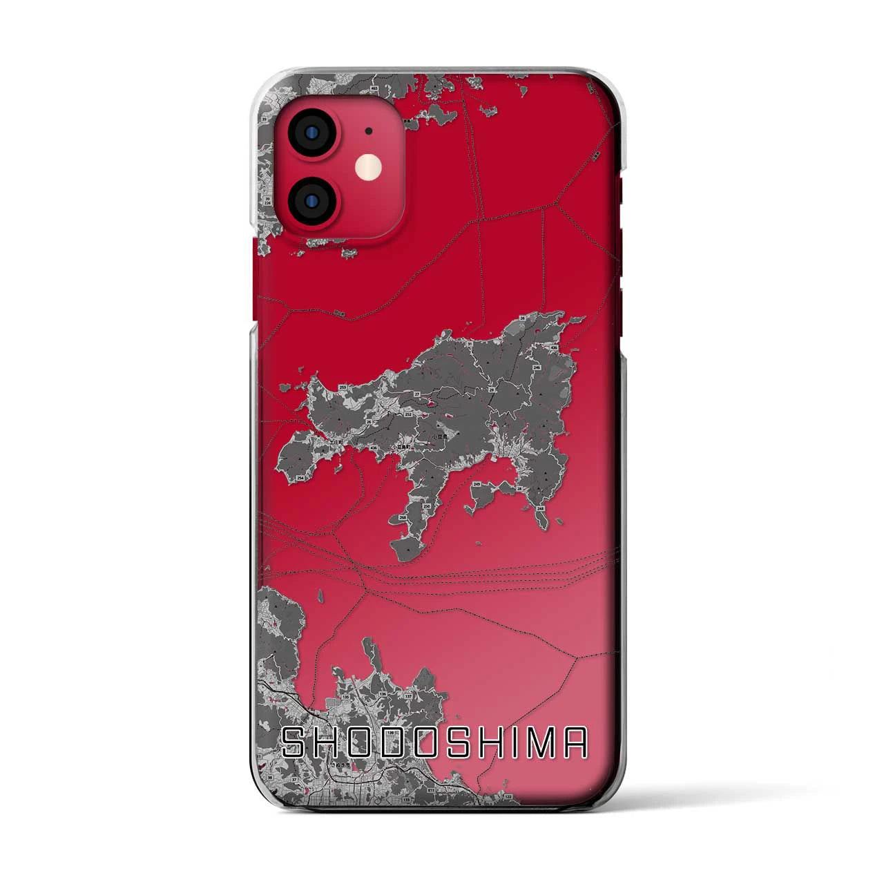 【小豆島(香川県)】地図柄iPhoneケース(クリアタイプ)