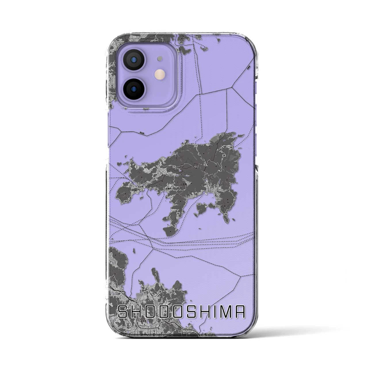 【小豆島(香川県)】地図柄iPhoneケース(クリアタイプ)