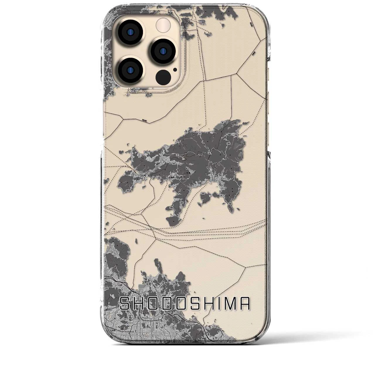 【小豆島(香川県)】地図柄iPhoneケース(クリアタイプ)