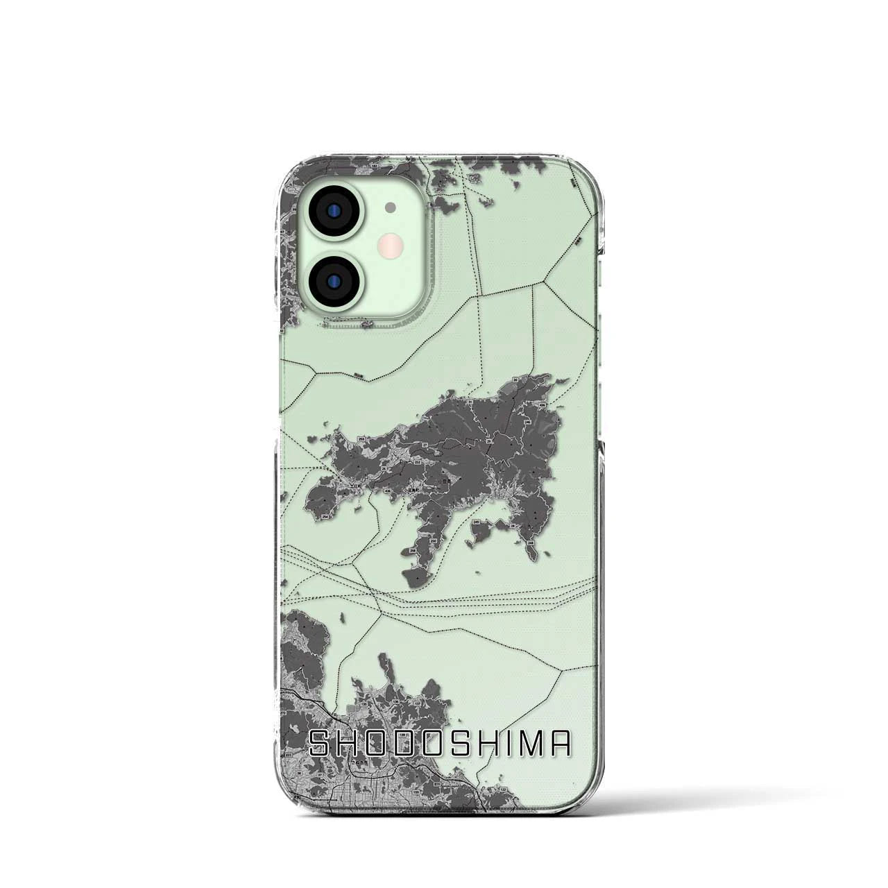 【小豆島(香川県)】地図柄iPhoneケース(クリアタイプ)