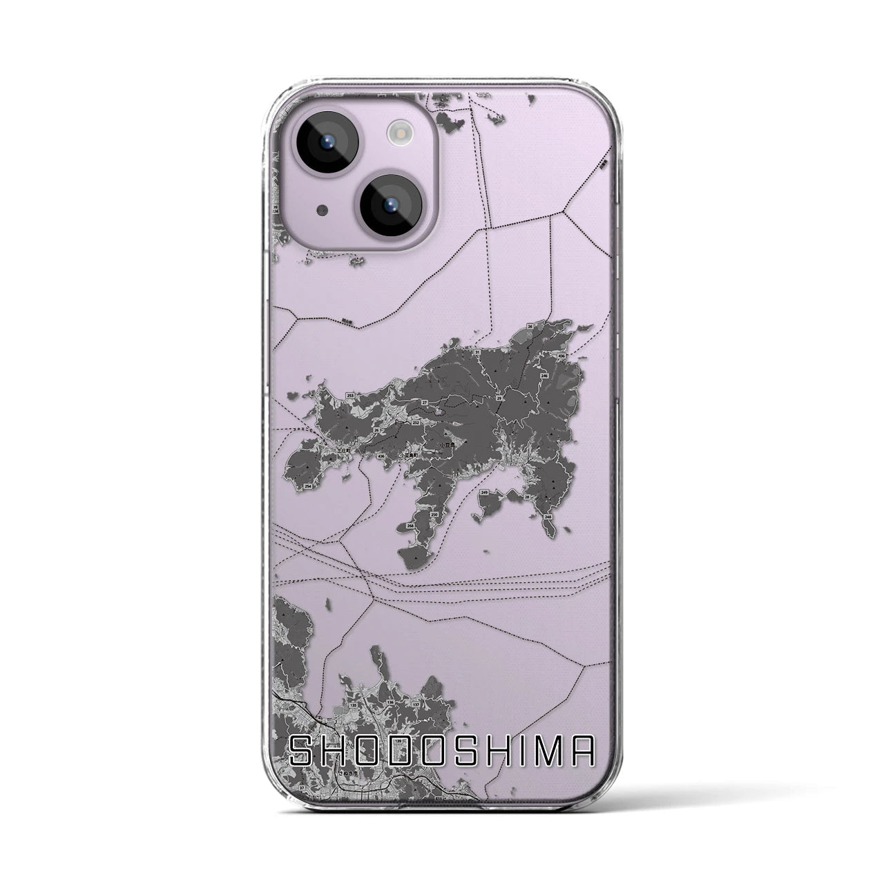 【小豆島(香川県)】地図柄iPhoneケース(クリアタイプ)