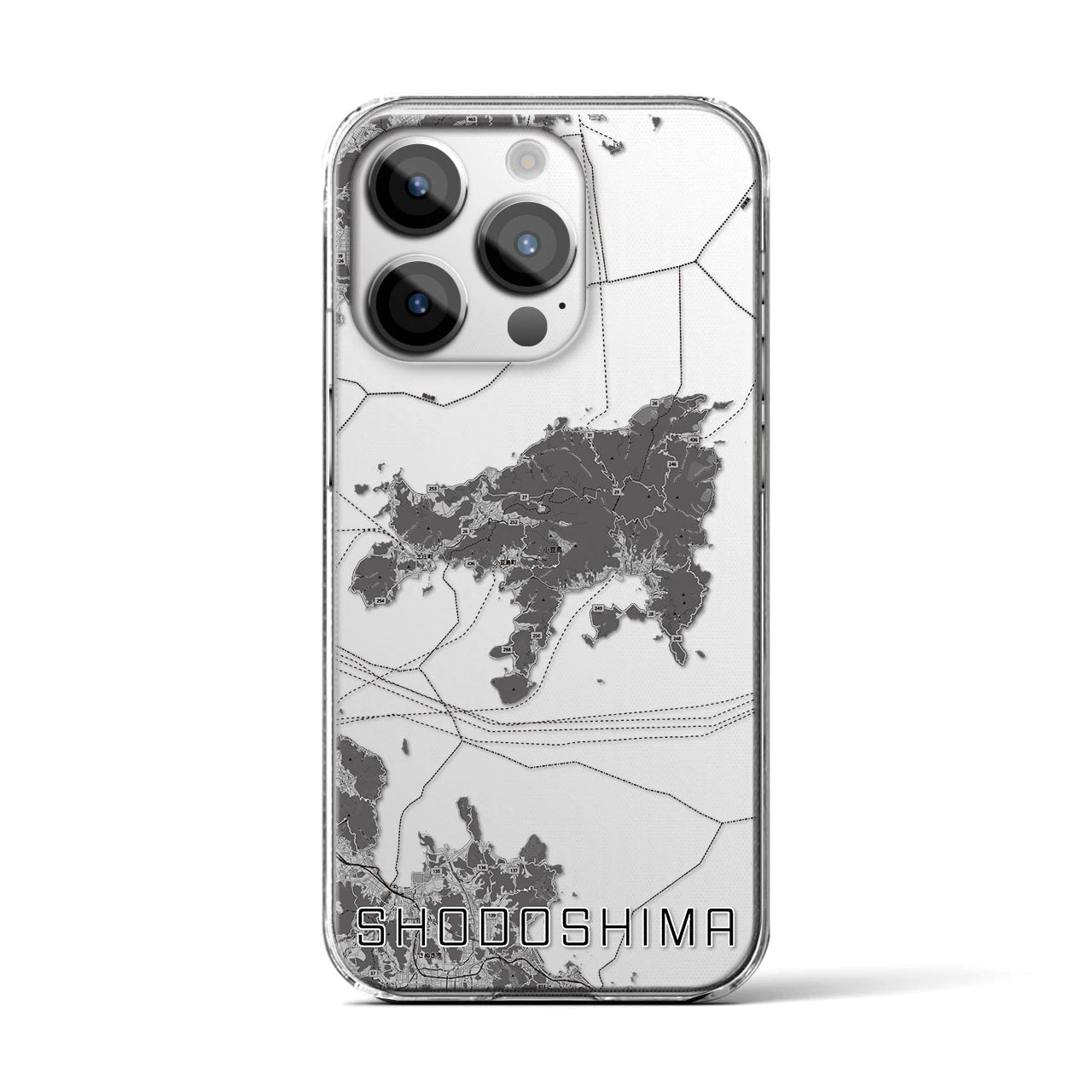 【小豆島(香川県)】地図柄iPhoneケース(クリアタイプ)
