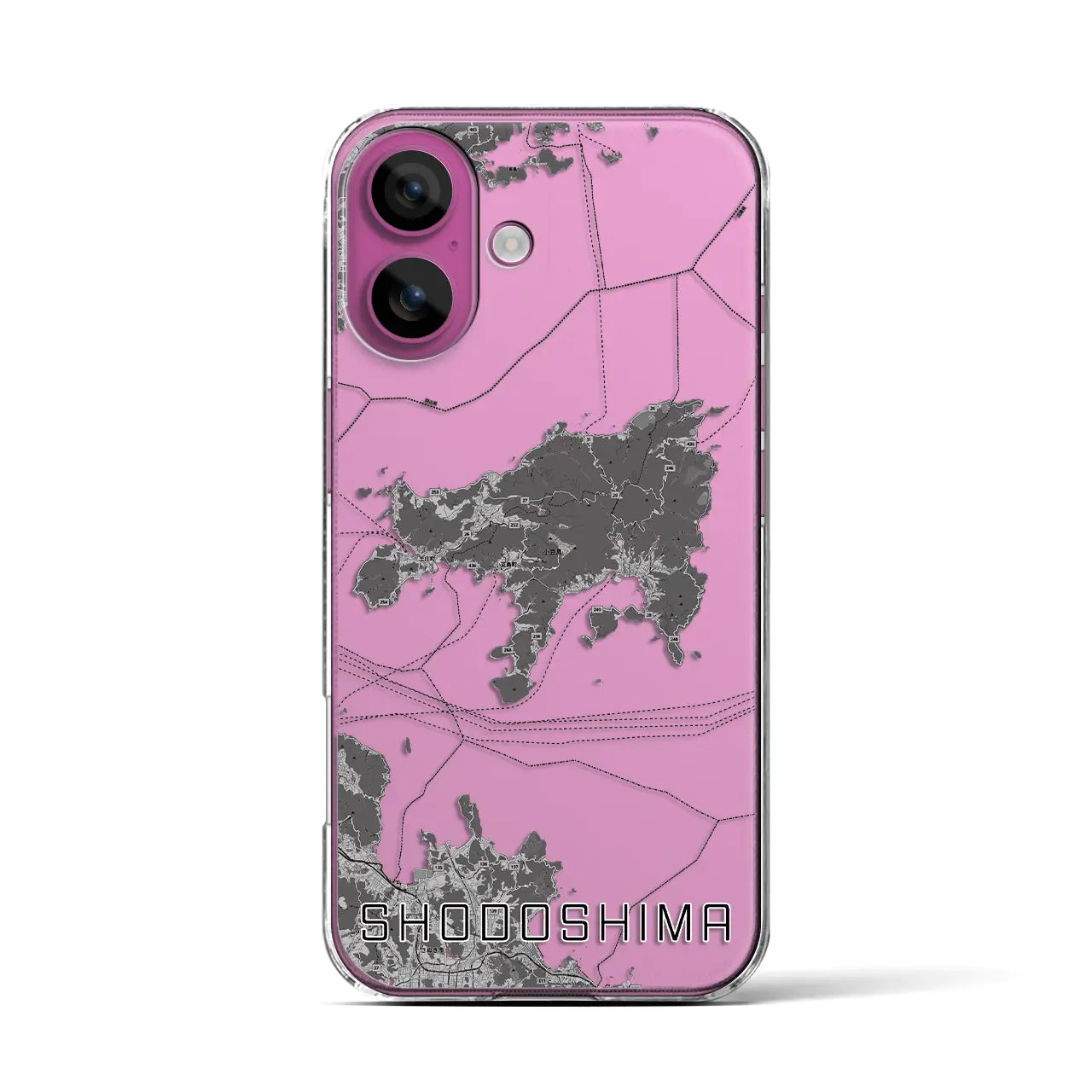 【小豆島(香川県)】地図柄iPhoneケース(クリアタイプ)