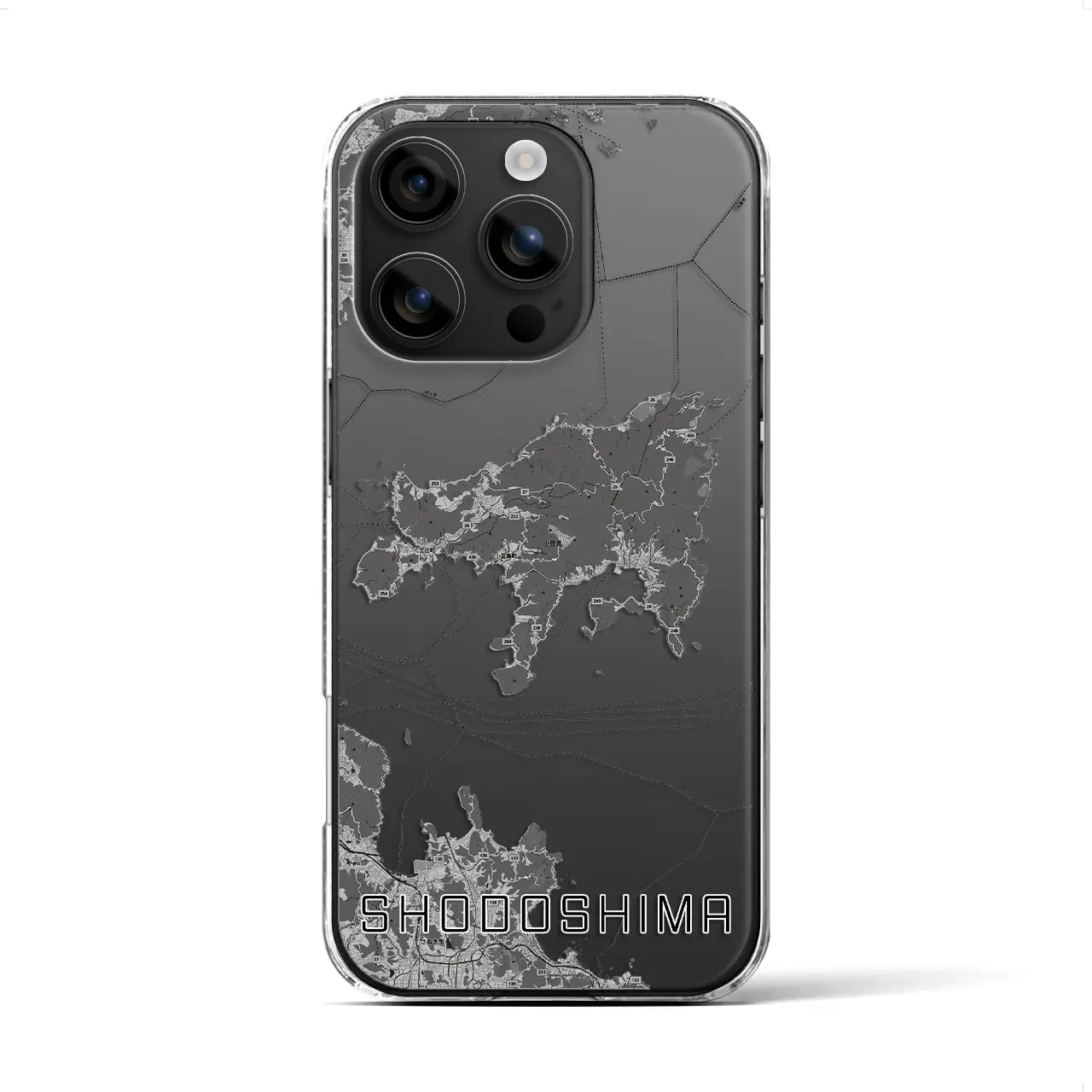 【小豆島(香川県)】地図柄iPhoneケース(クリアタイプ)