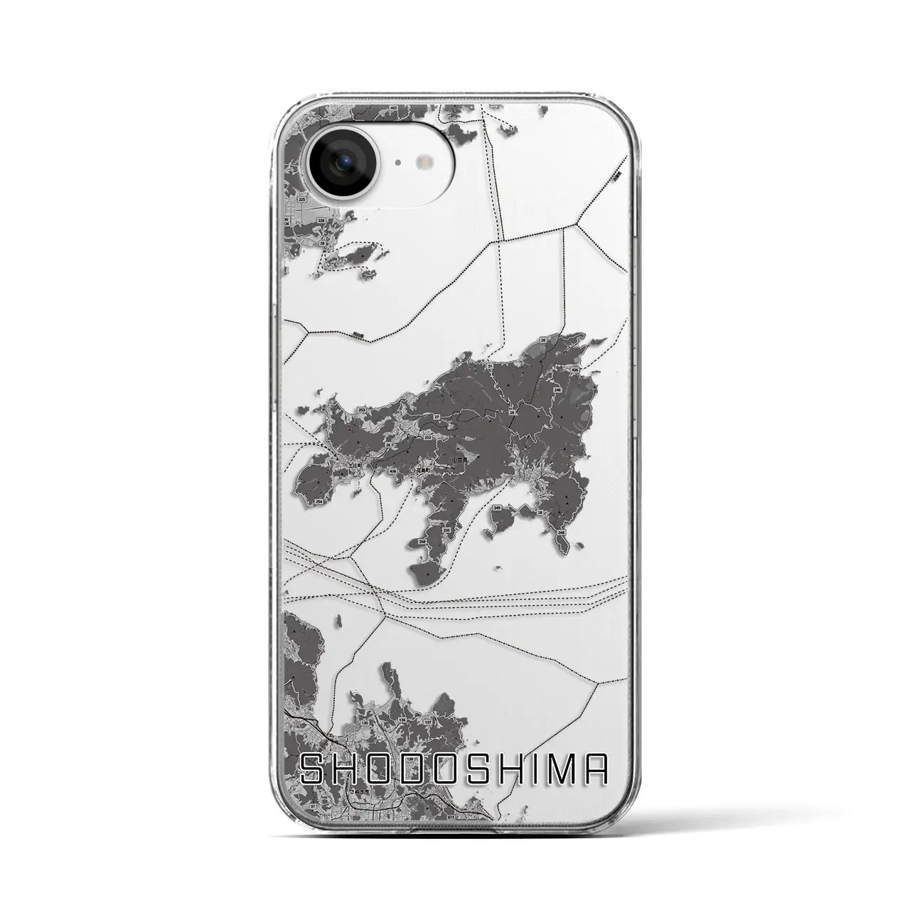【小豆島(香川県)】地図柄iPhoneケース(クリアタイプ)