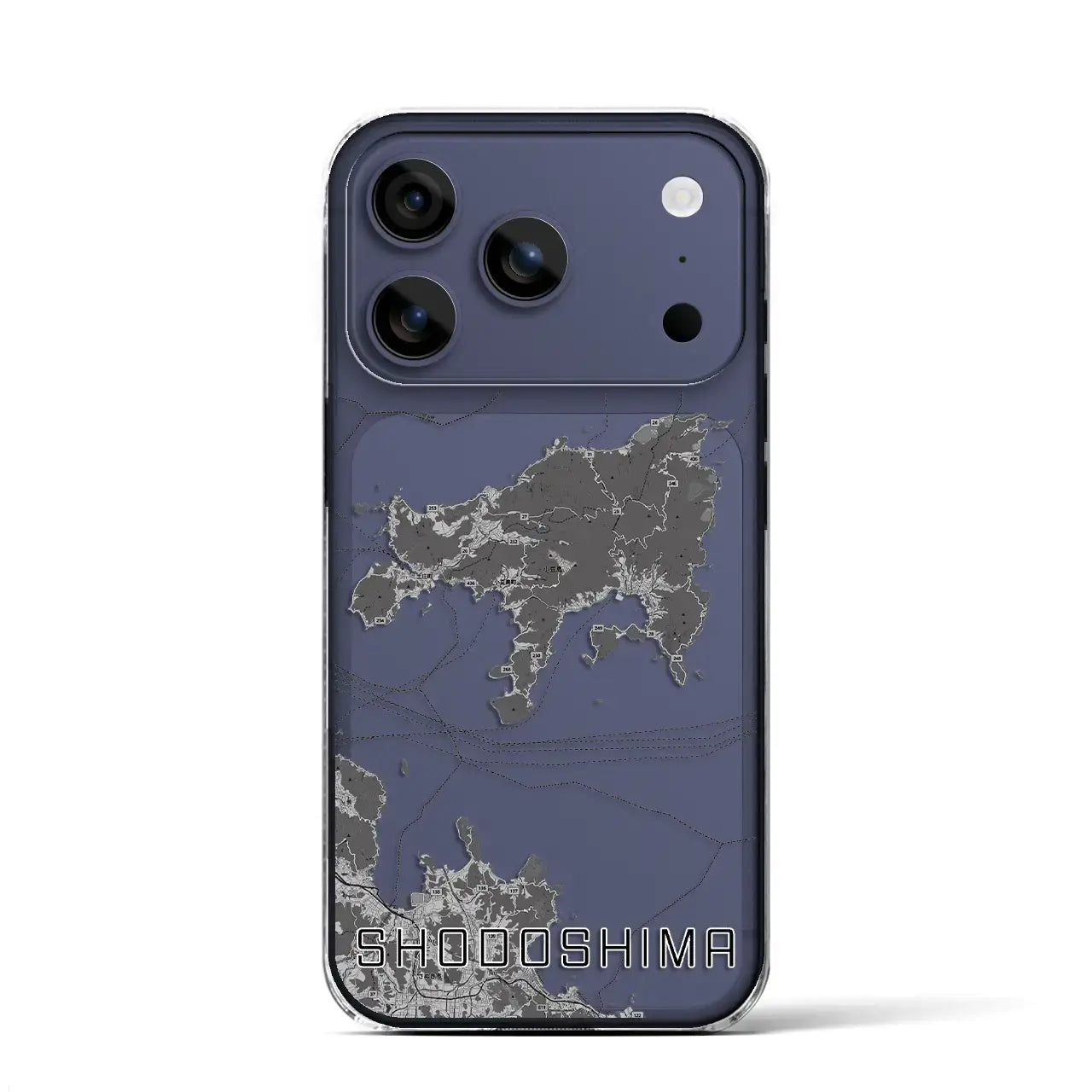 【小豆島(香川県)】地図柄iPhoneケース(クリアタイプ)モノトーン・iPhone 17 Pro Max 用