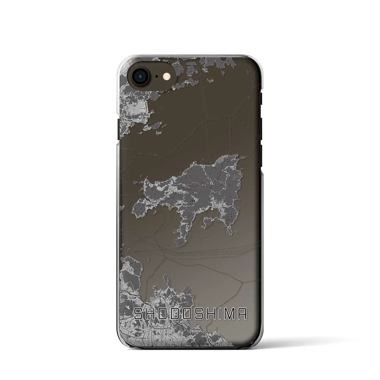 【小豆島(香川県)】地図柄iPhoneケース(クリアタイプ)