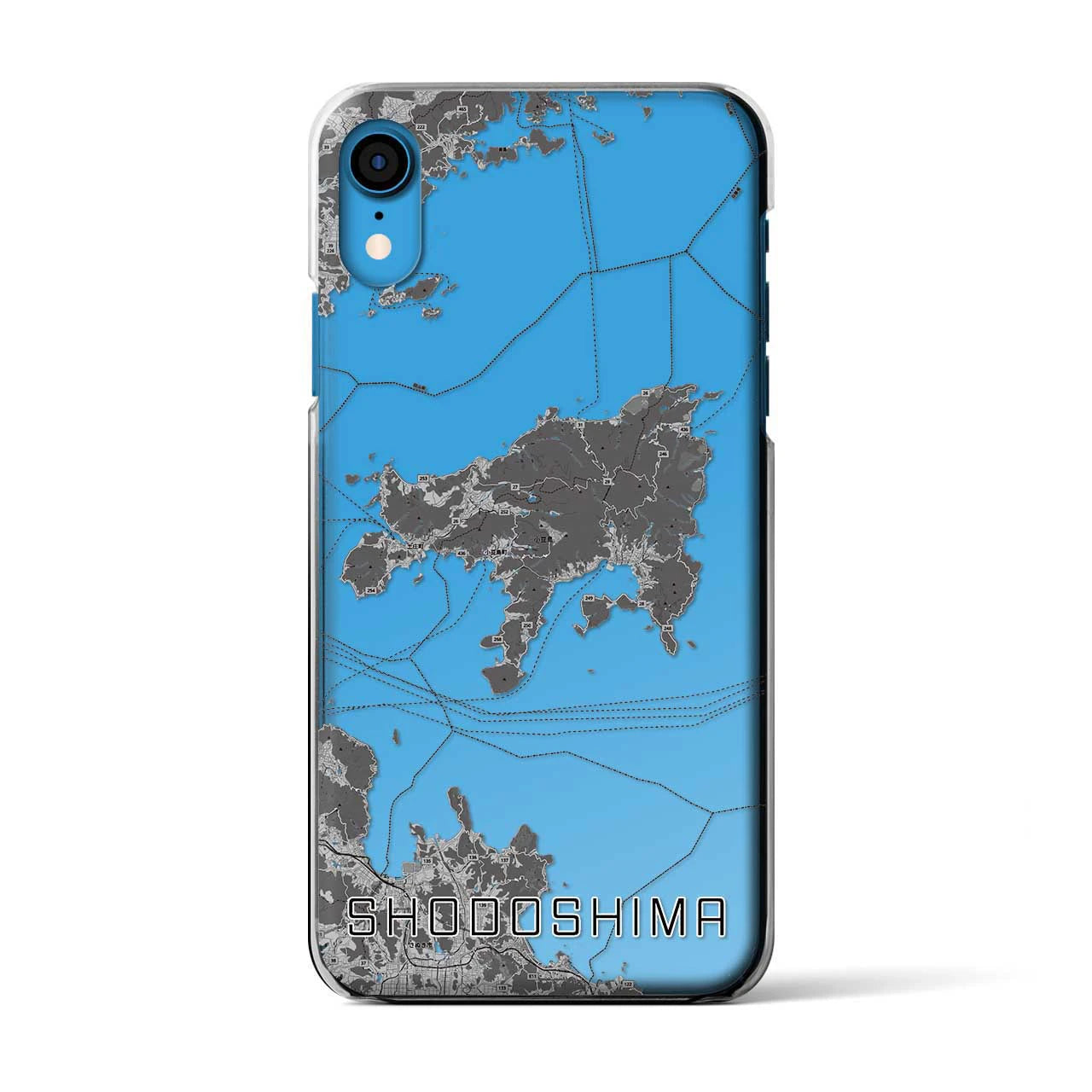 【小豆島(香川県)】地図柄iPhoneケース(クリアタイプ)