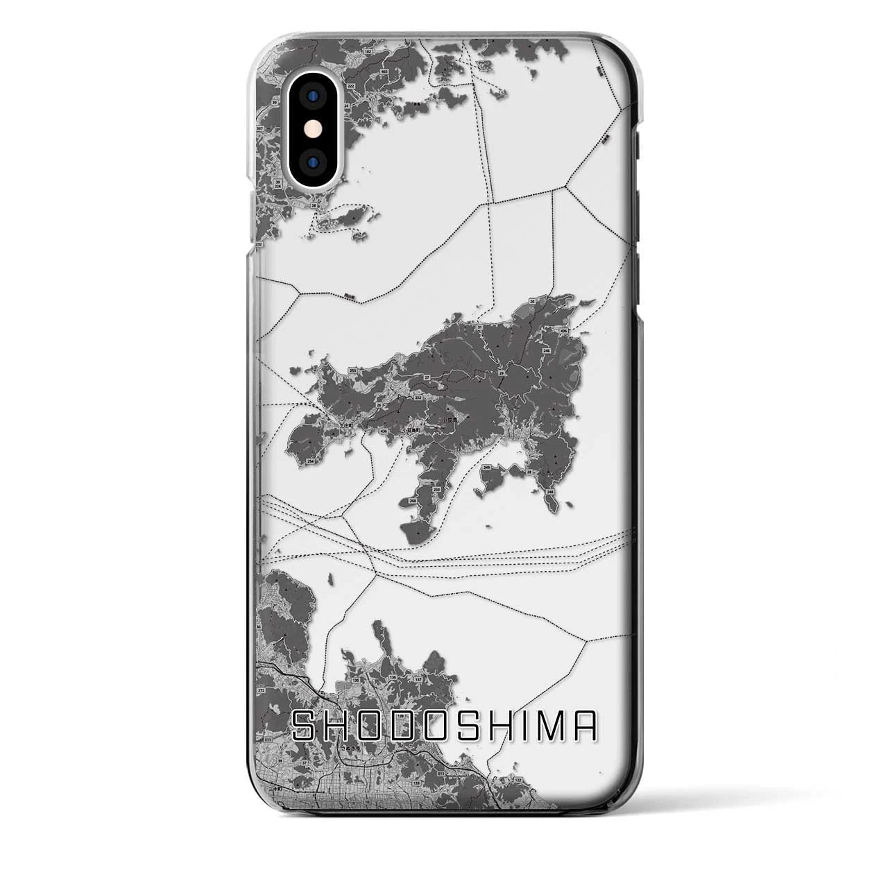 【小豆島(香川県)】地図柄iPhoneケース(クリアタイプ)