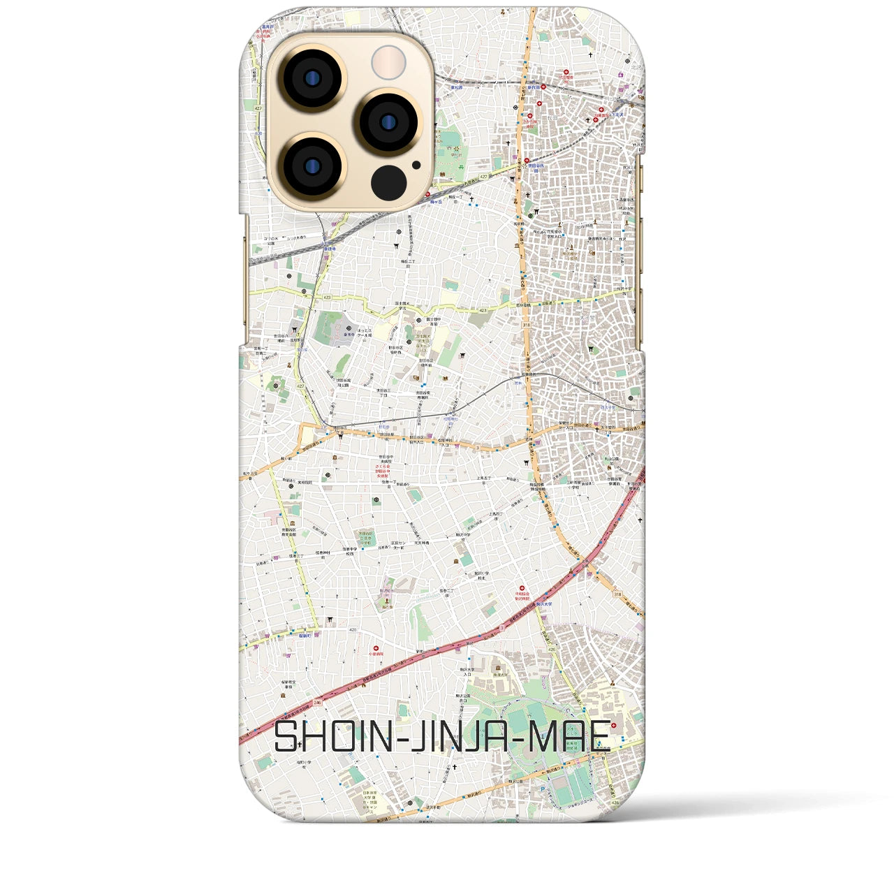 【松陰神社前(東京都)】地図柄iPhoneケース(バックカバータイプ)