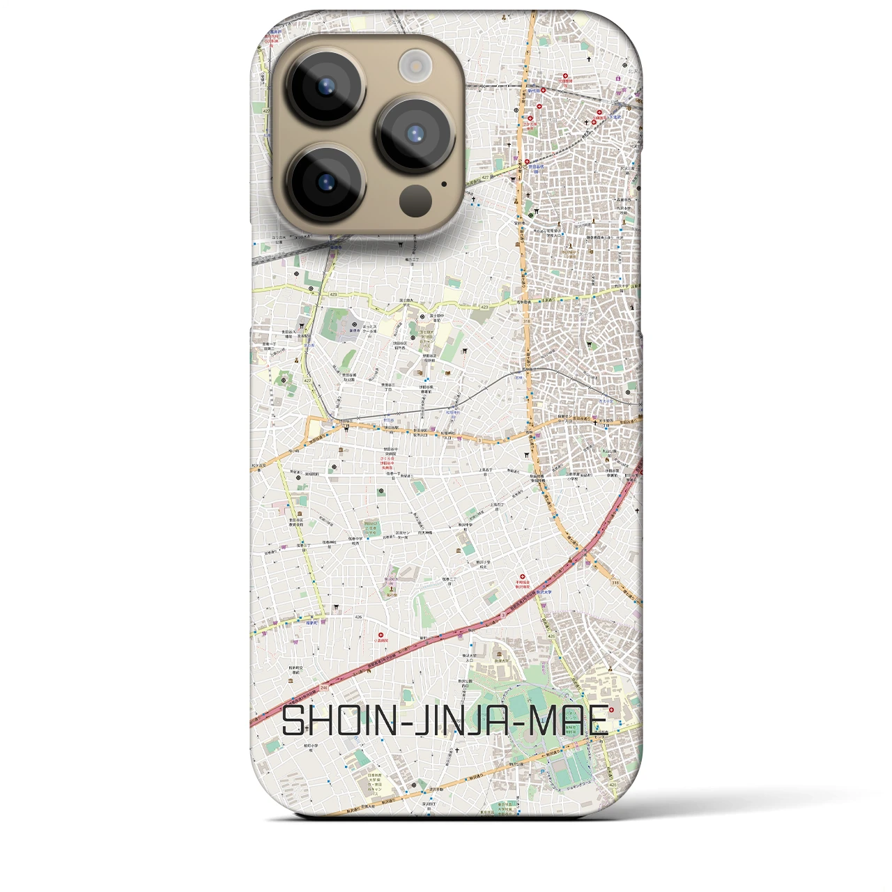【松陰神社前(東京都)】地図柄iPhoneケース(バックカバータイプ)