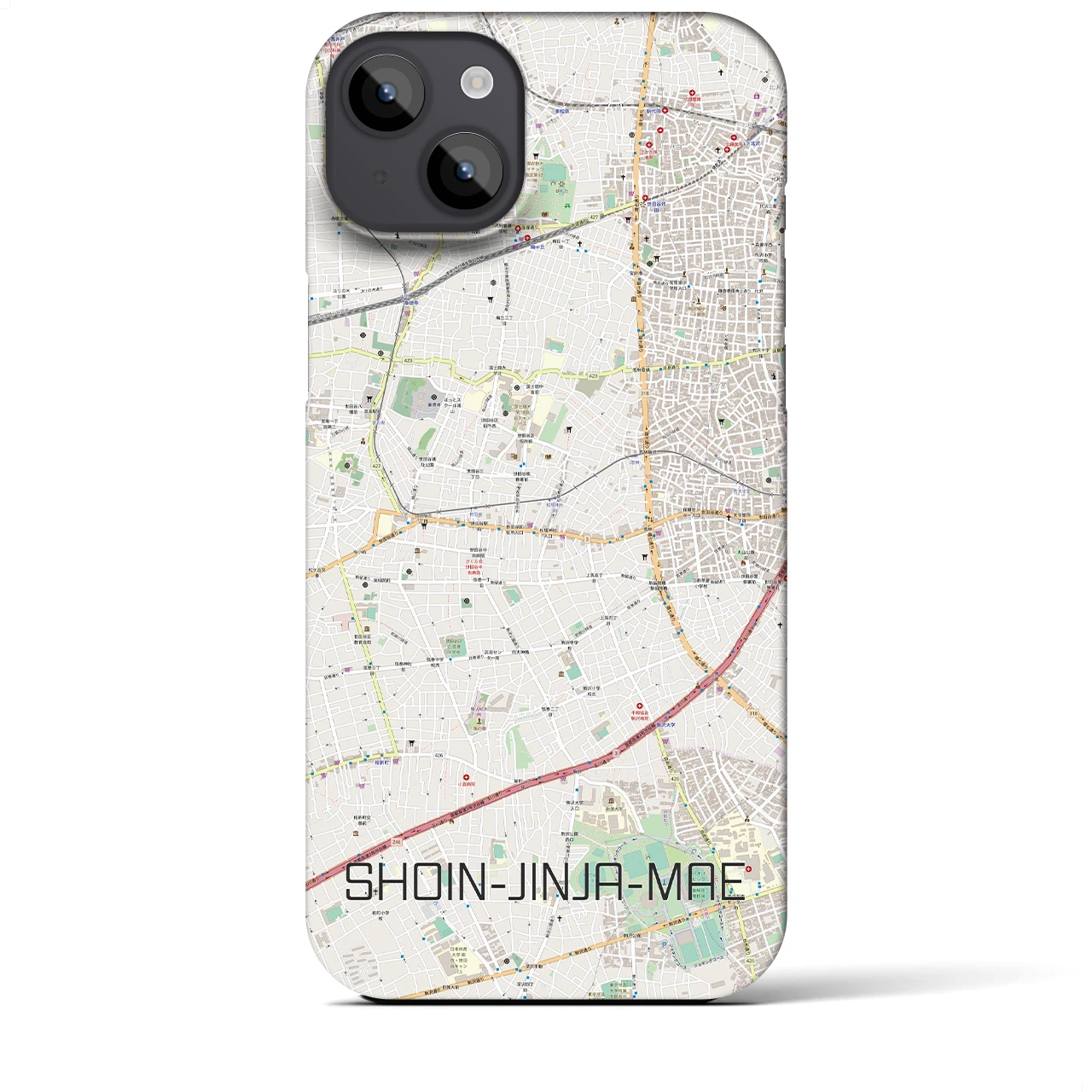 【松陰神社前(東京都)】地図柄iPhoneケース(バックカバータイプ)