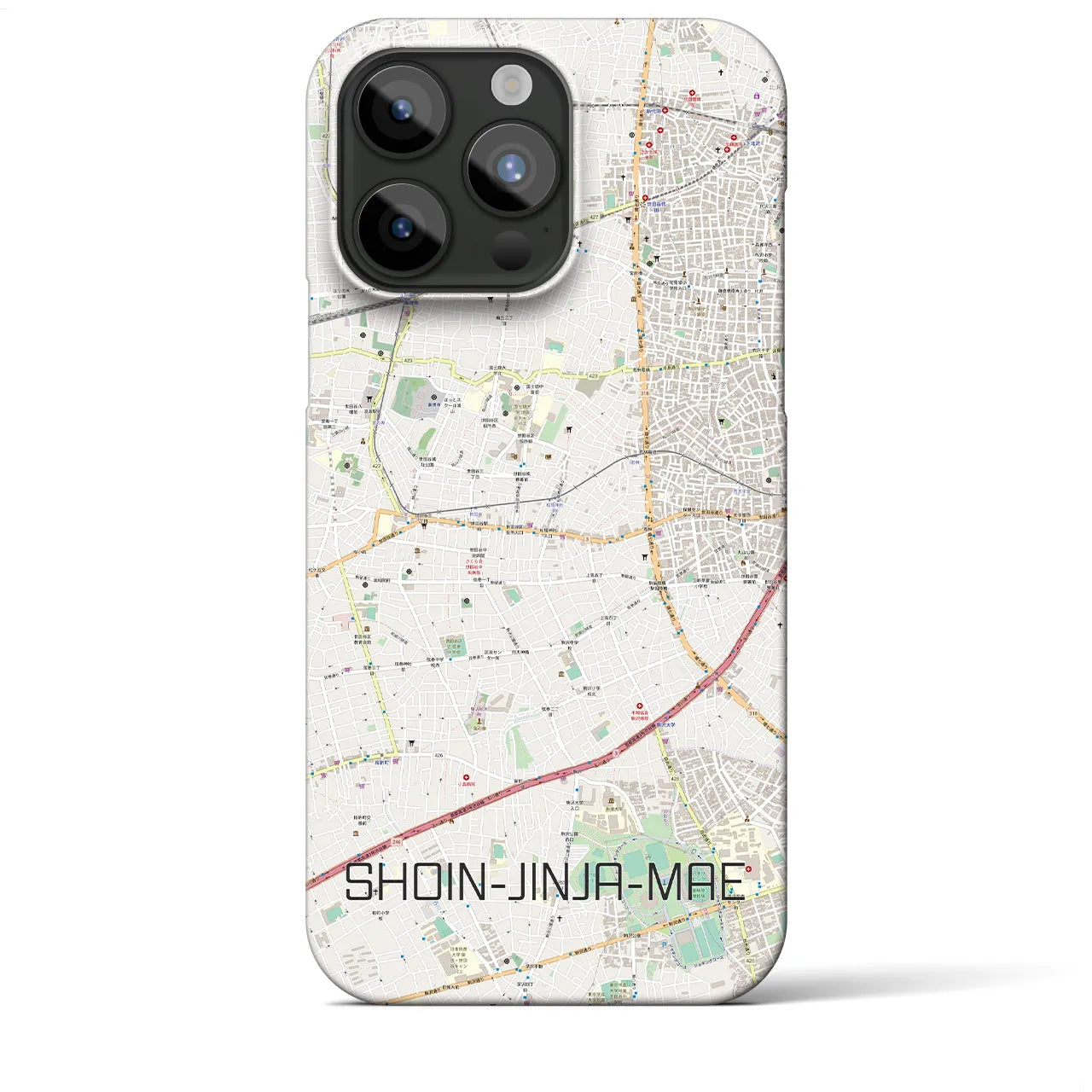 【松陰神社前(東京都)】地図柄iPhoneケース(バックカバータイプ)