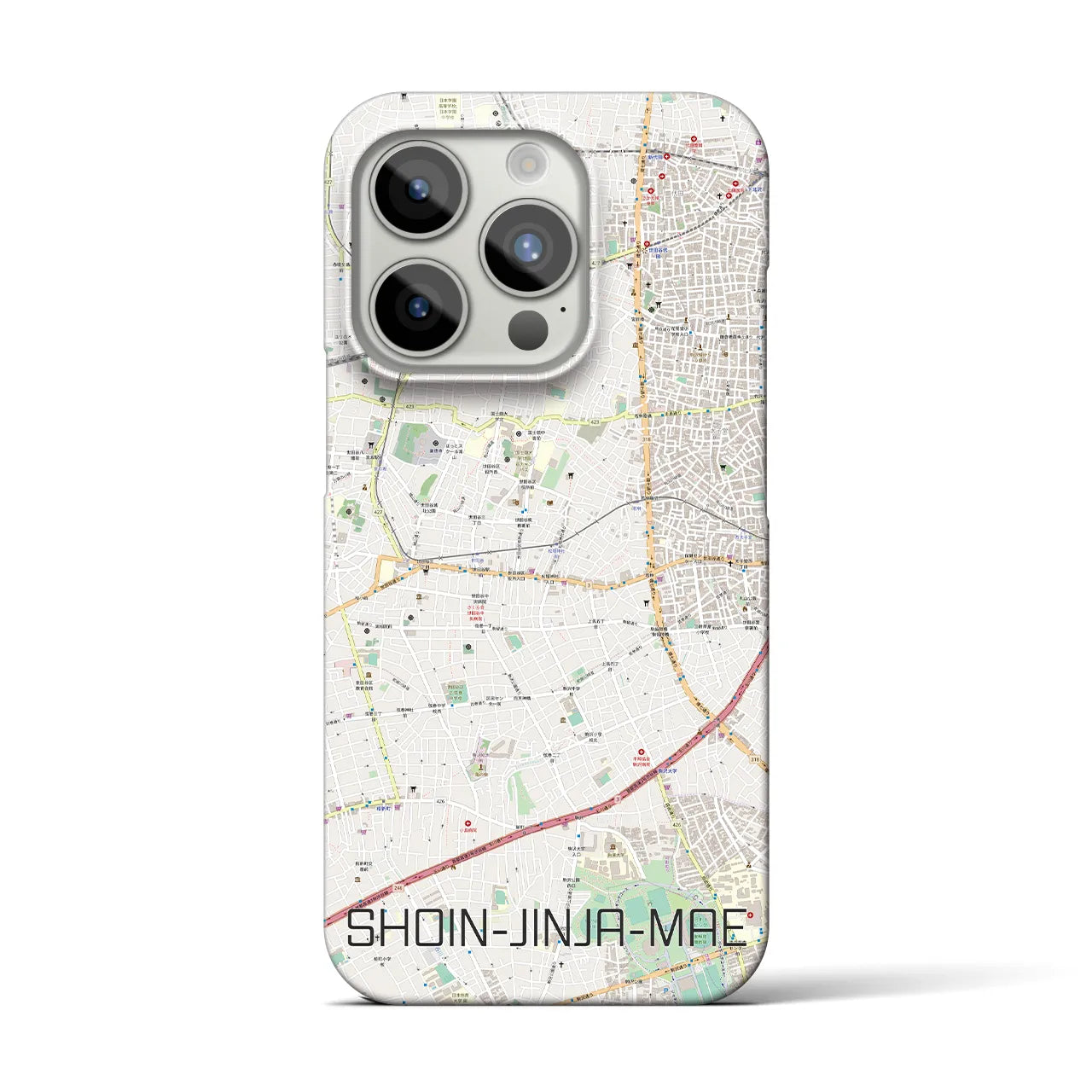【松陰神社前(東京都)】地図柄iPhoneケース(バックカバータイプ)