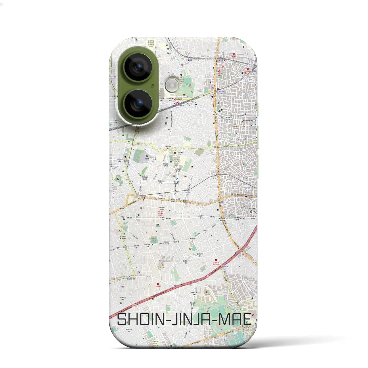 【松陰神社前(東京都)】地図柄iPhoneケース(バックカバータイプ)