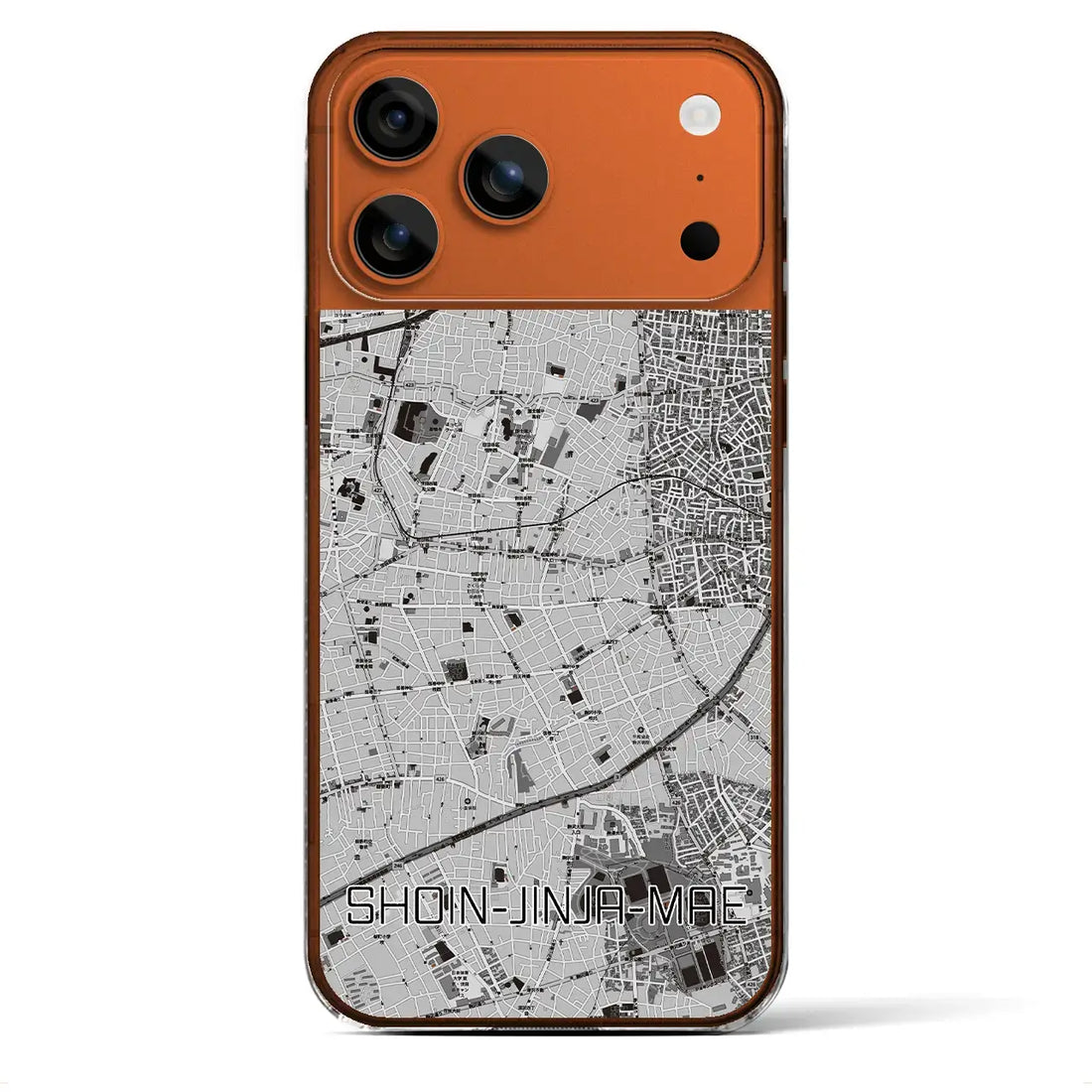 【松陰神社前(東京都)】地図柄iPhoneケース(クリアタイプ)