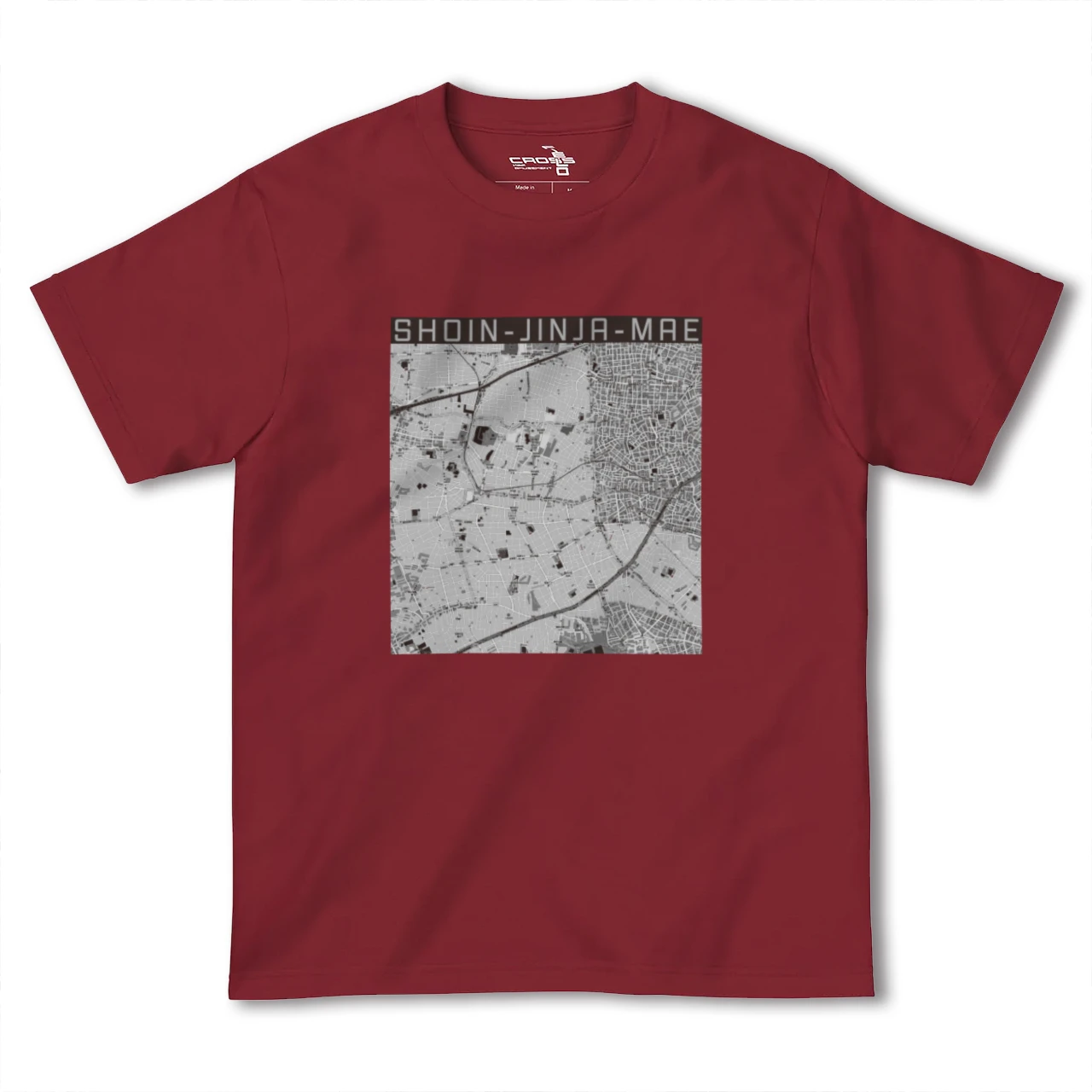 【松陰神社前(東京都)】地図柄ヘビーウェイトTシャツ