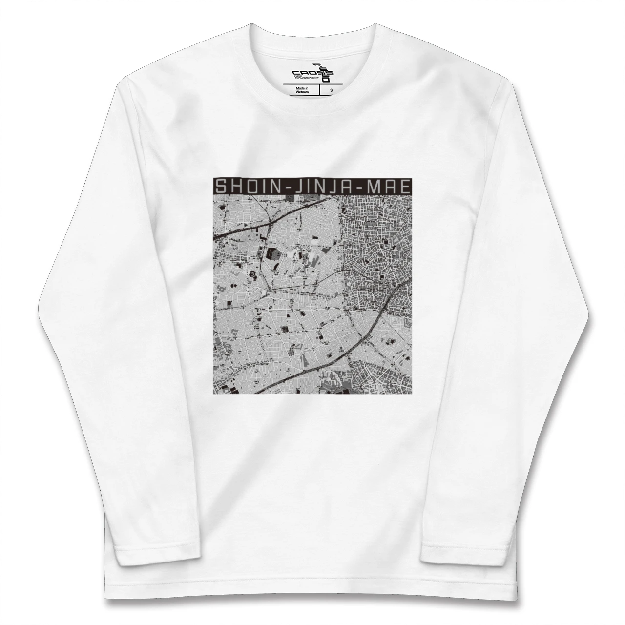 【松陰神社前(東京都)】地図柄ロングスリーブTシャツ