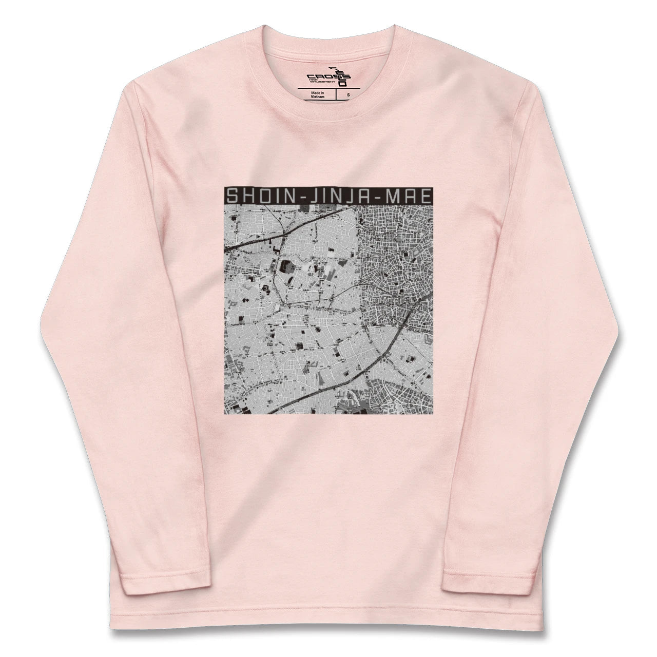 【松陰神社前(東京都)】地図柄ロングスリーブTシャツ