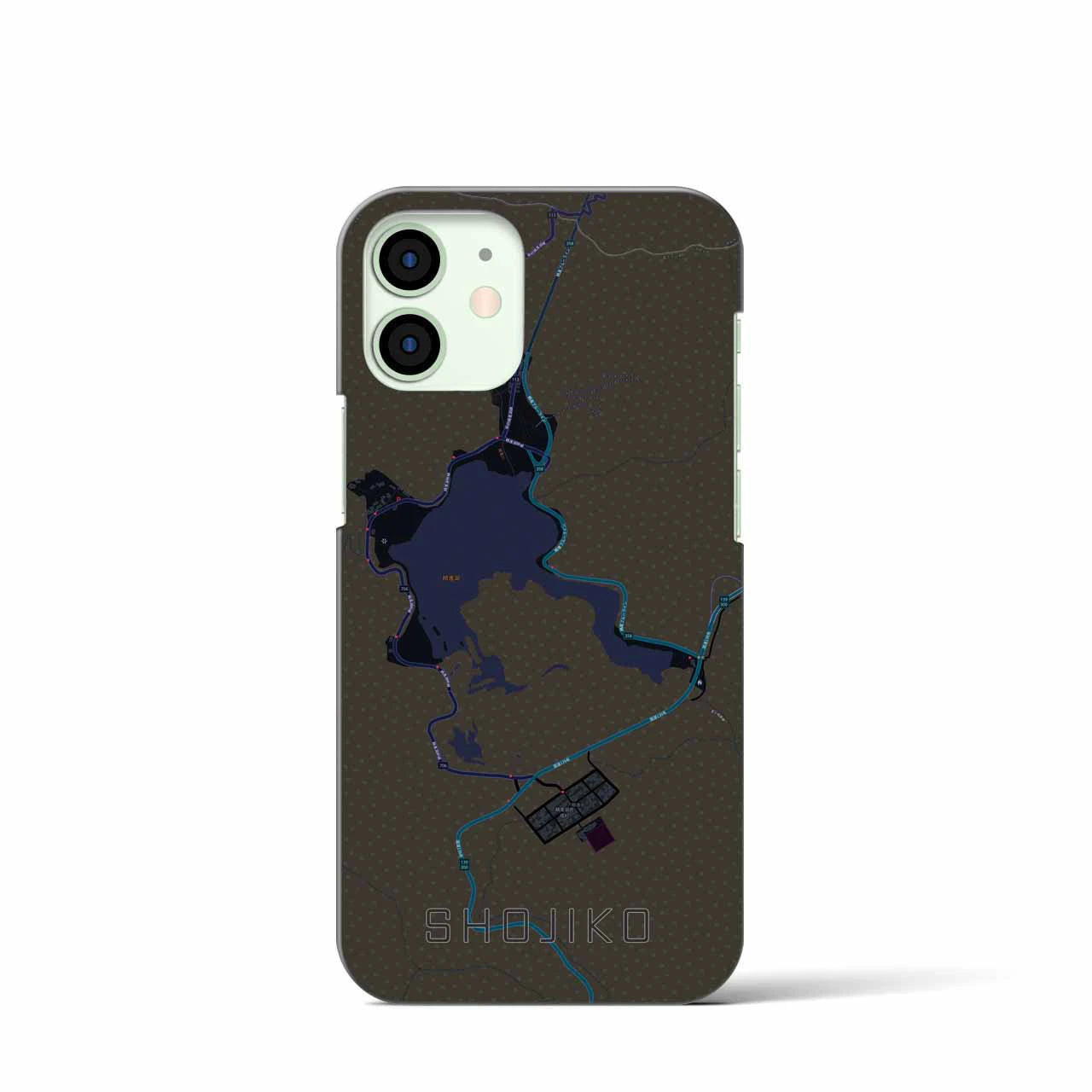 【精進湖(山梨県)】地図柄iPhoneケース(バックカバータイプ)