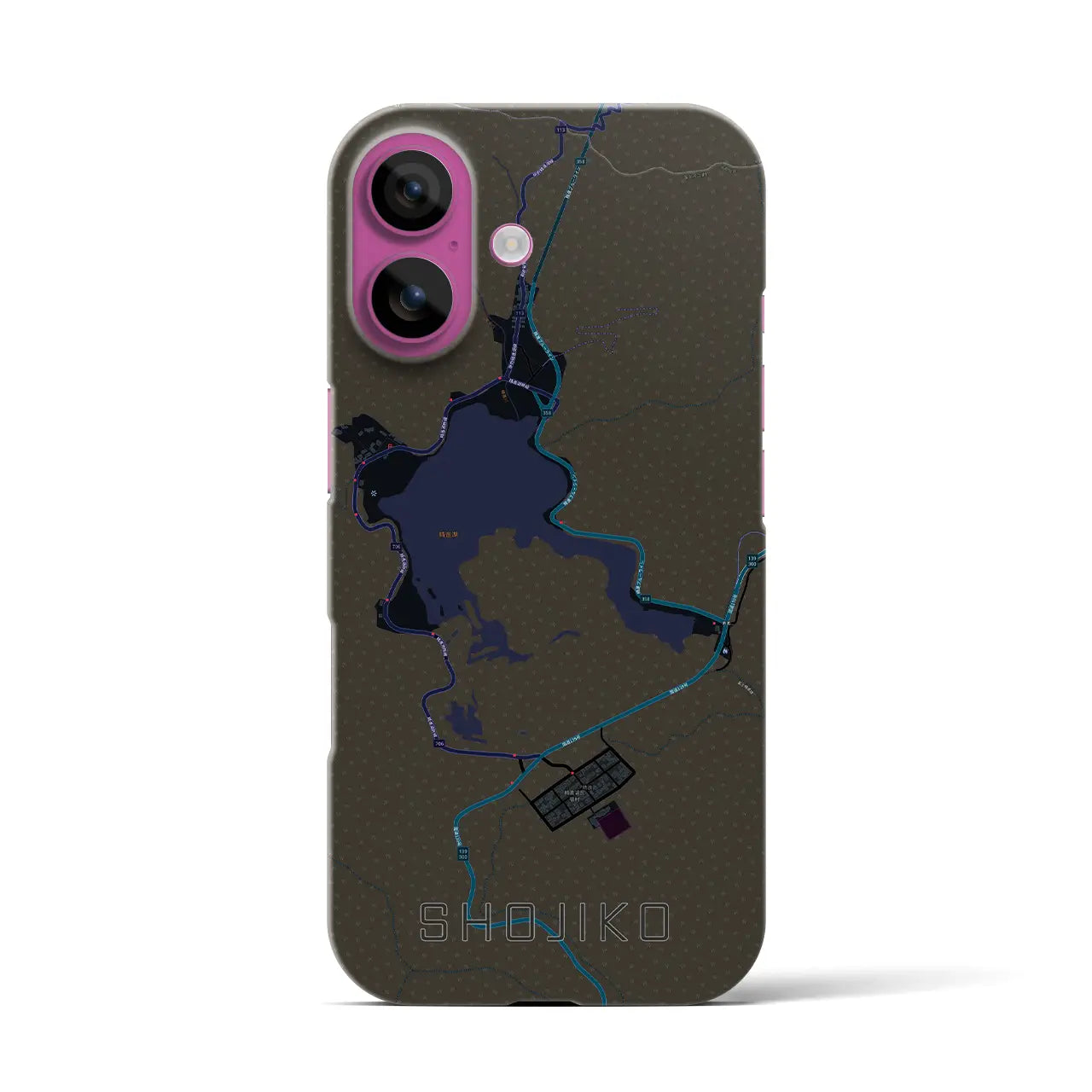 【精進湖(山梨県)】地図柄iPhoneケース(バックカバータイプ)