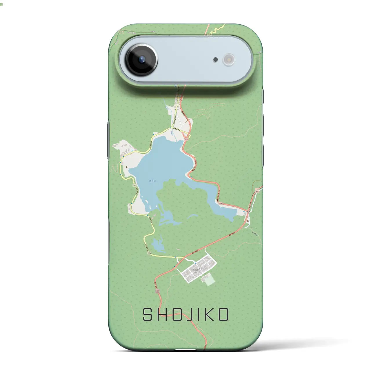 【精進湖(山梨県)】地図柄iPhoneケース(バックカバータイプ)ナチュラル・iPhone 17 Pro Max 用