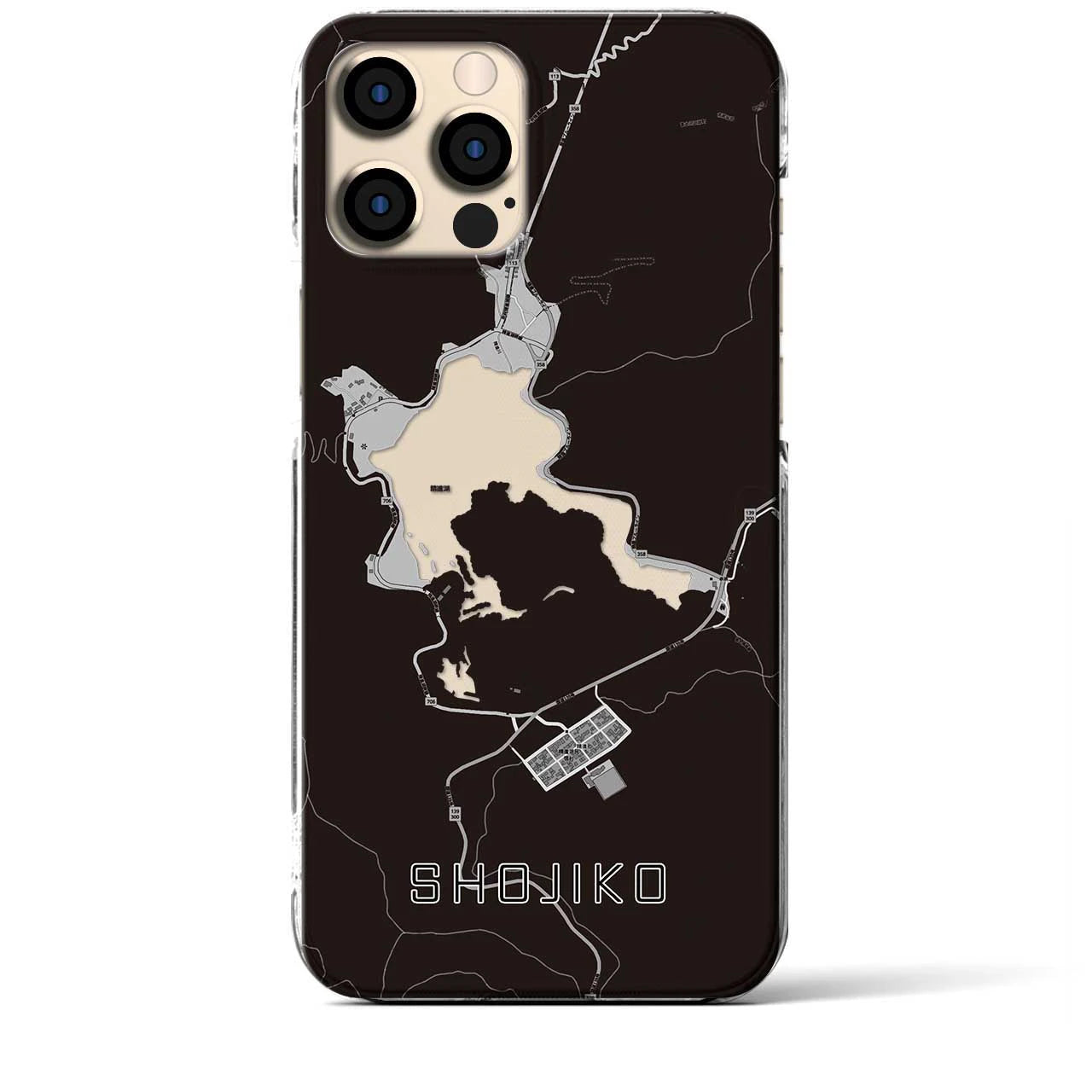 【精進湖(山梨県)】地図柄iPhoneケース(クリアタイプ)