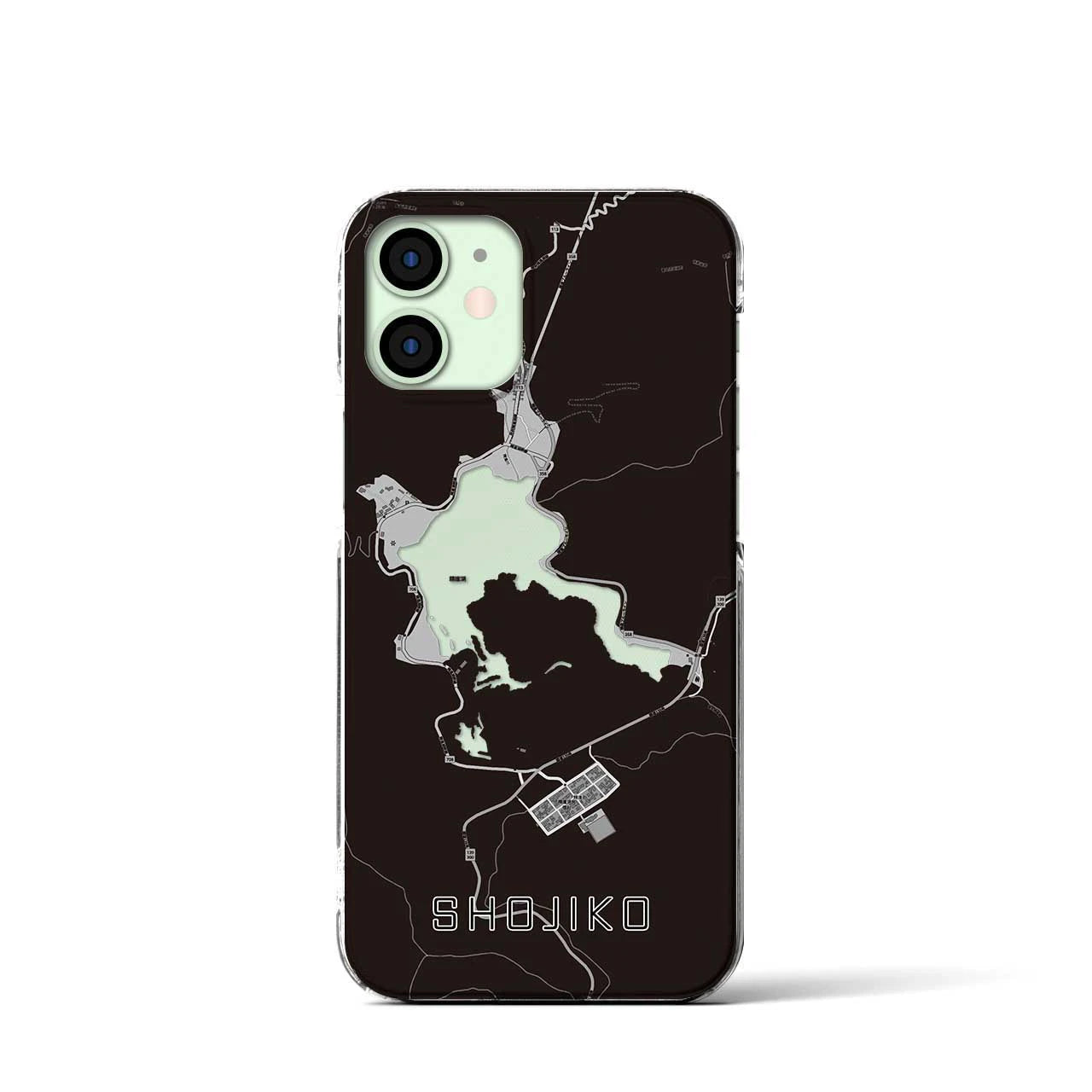 【精進湖(山梨県)】地図柄iPhoneケース(クリアタイプ)