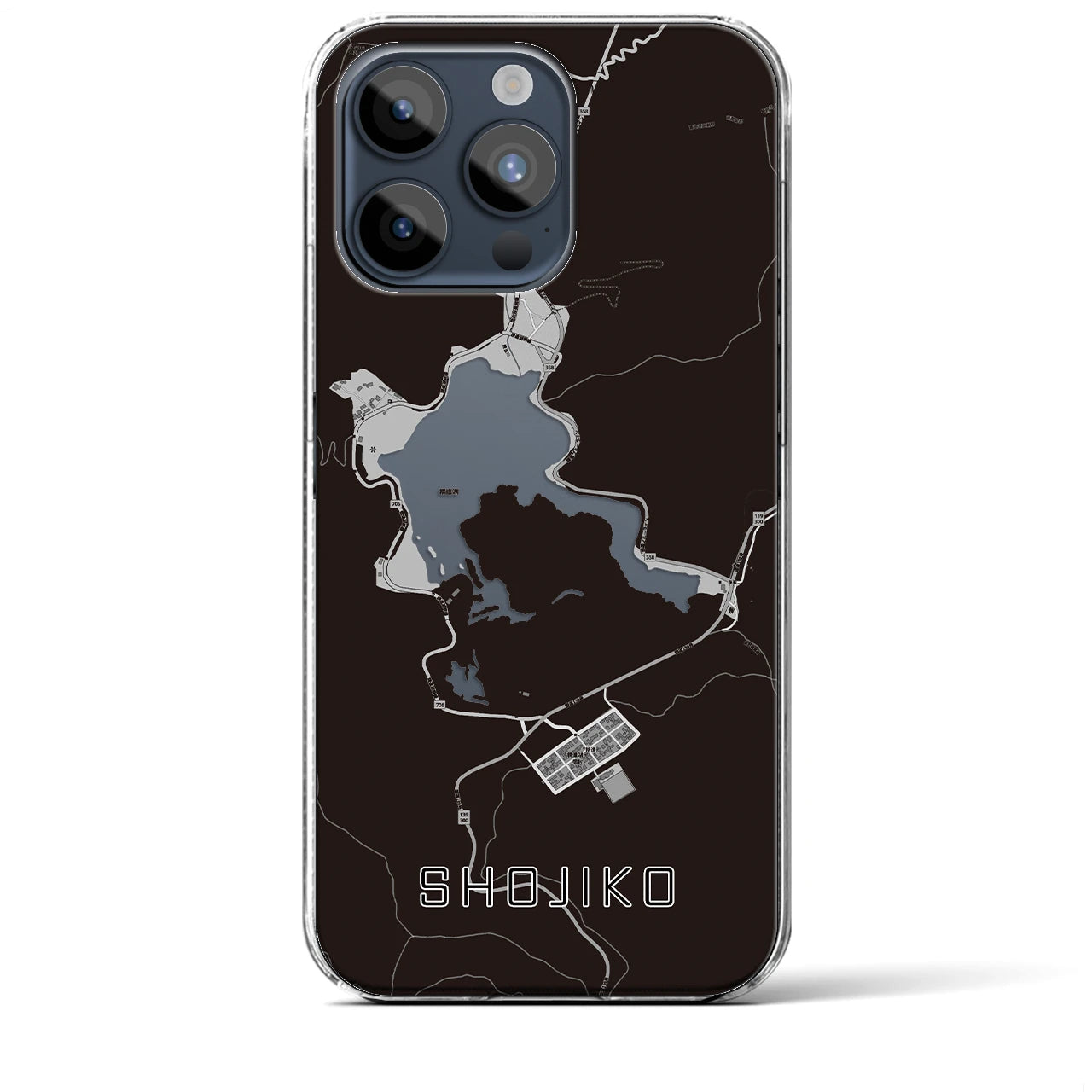 【精進湖(山梨県)】地図柄iPhoneケース(クリアタイプ)