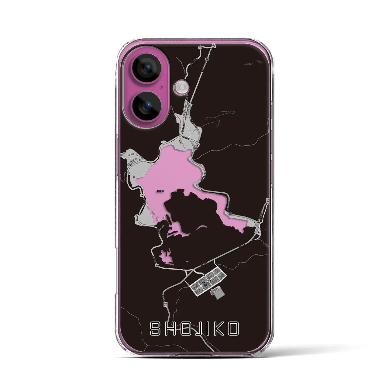 【精進湖(山梨県)】地図柄iPhoneケース(クリアタイプ)