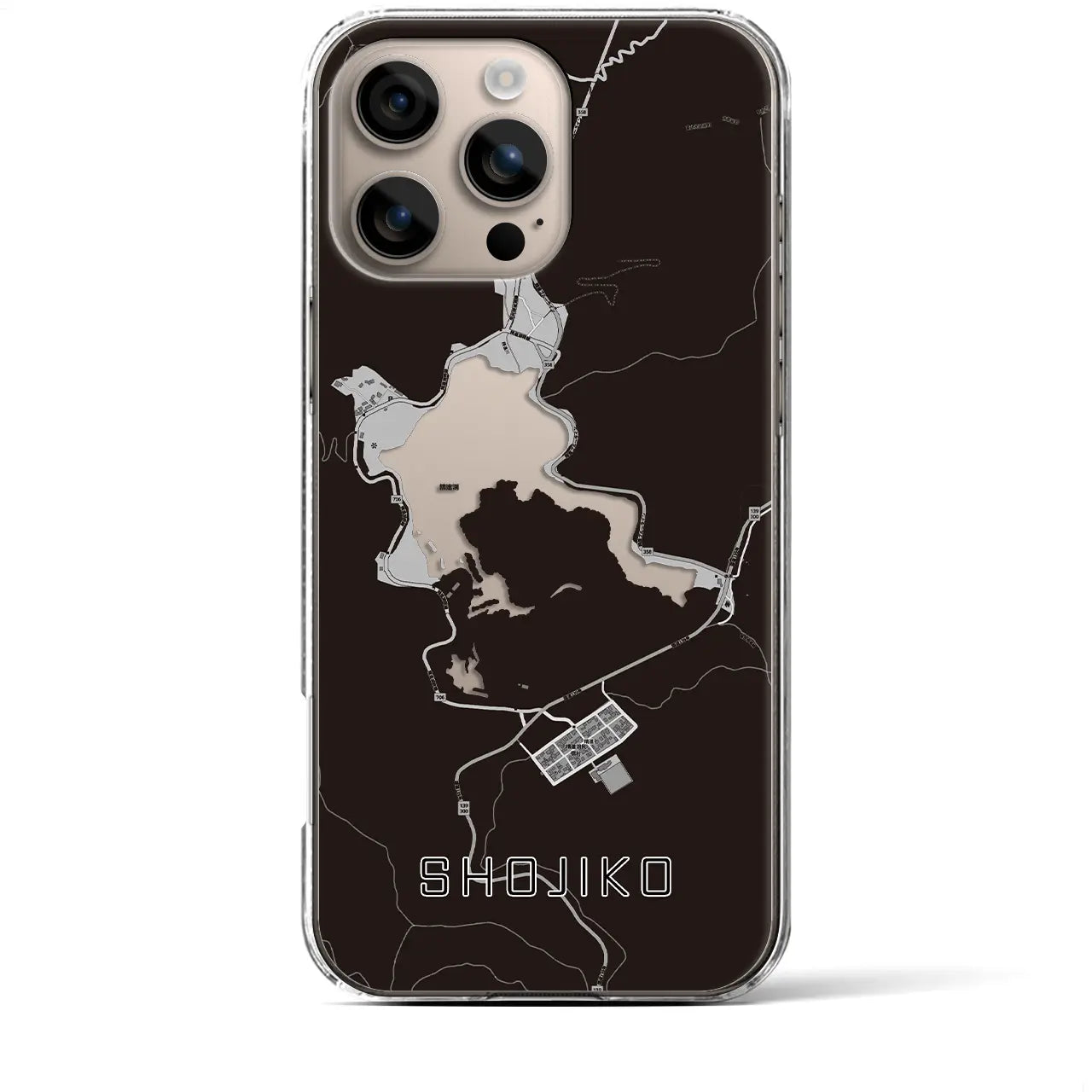 【精進湖(山梨県)】地図柄iPhoneケース(クリアタイプ)