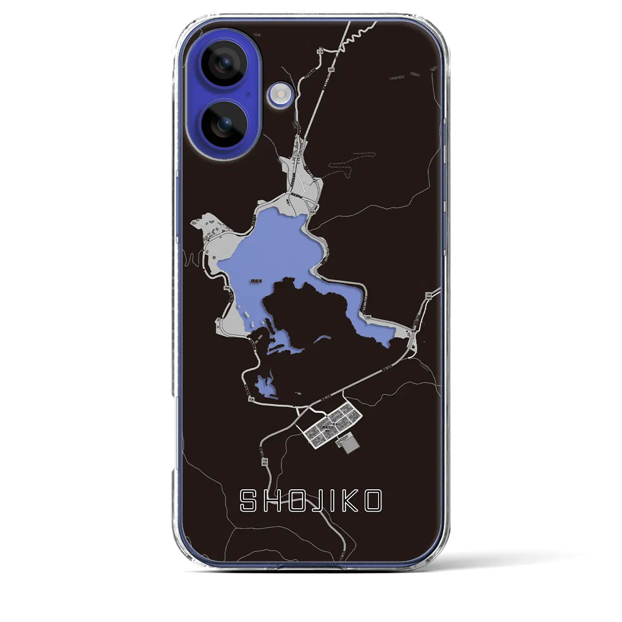 【精進湖(山梨県)】地図柄iPhoneケース(クリアタイプ)