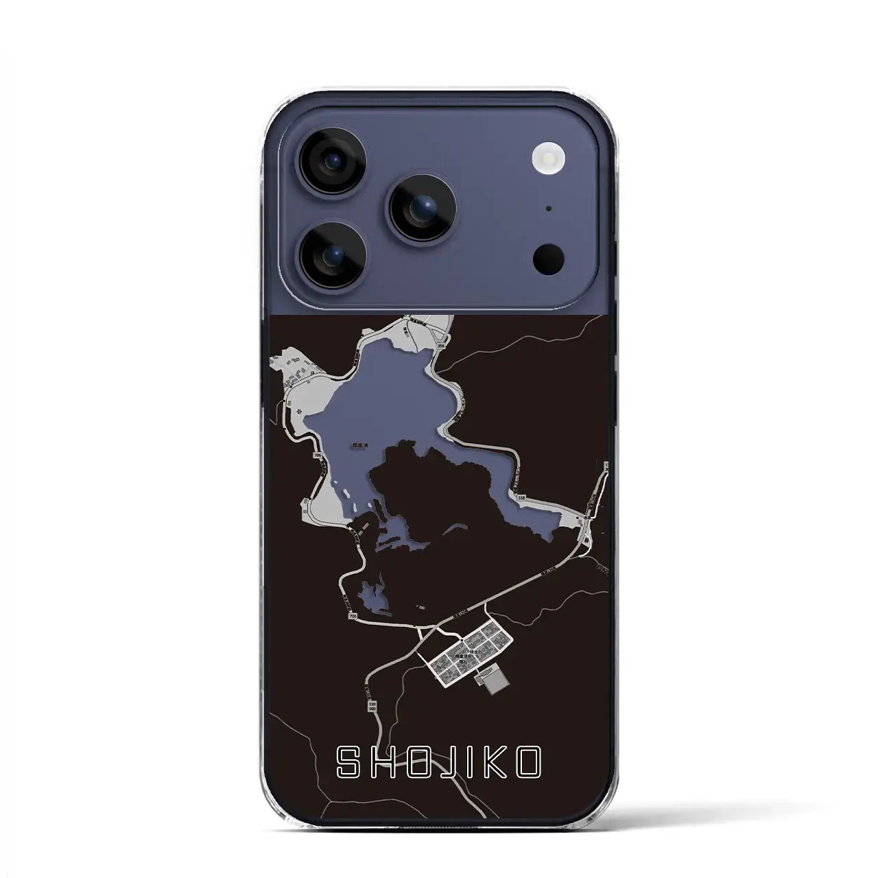 【精進湖(山梨県)】地図柄iPhoneケース(クリアタイプ)