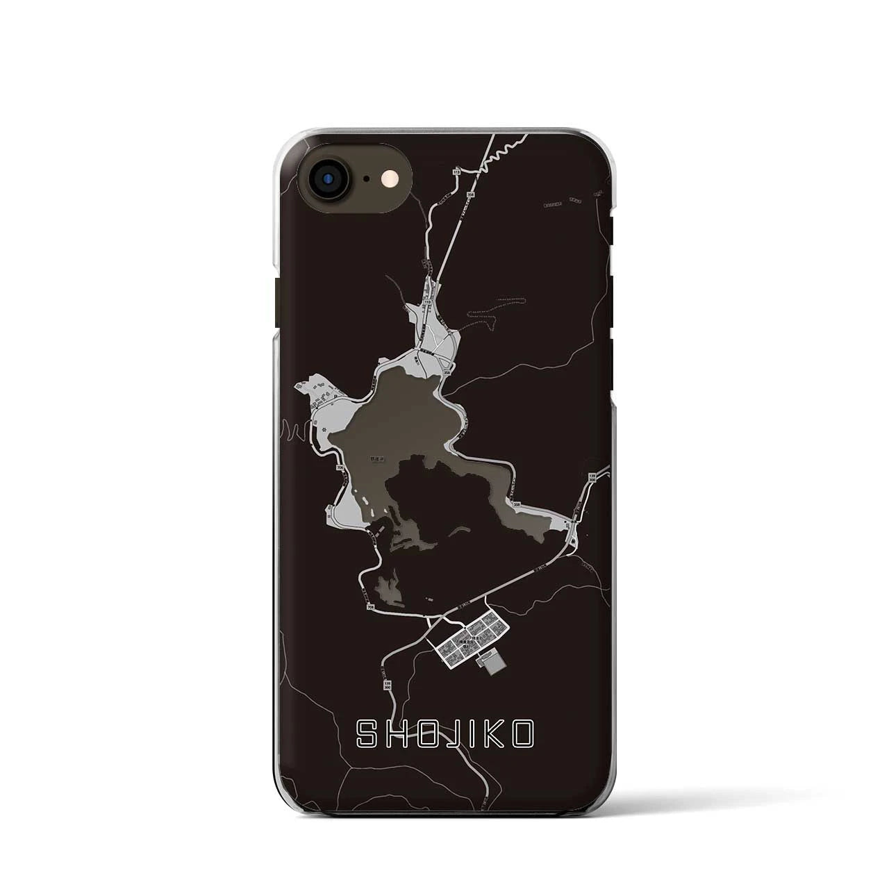 【精進湖(山梨県)】地図柄iPhoneケース(クリアタイプ)