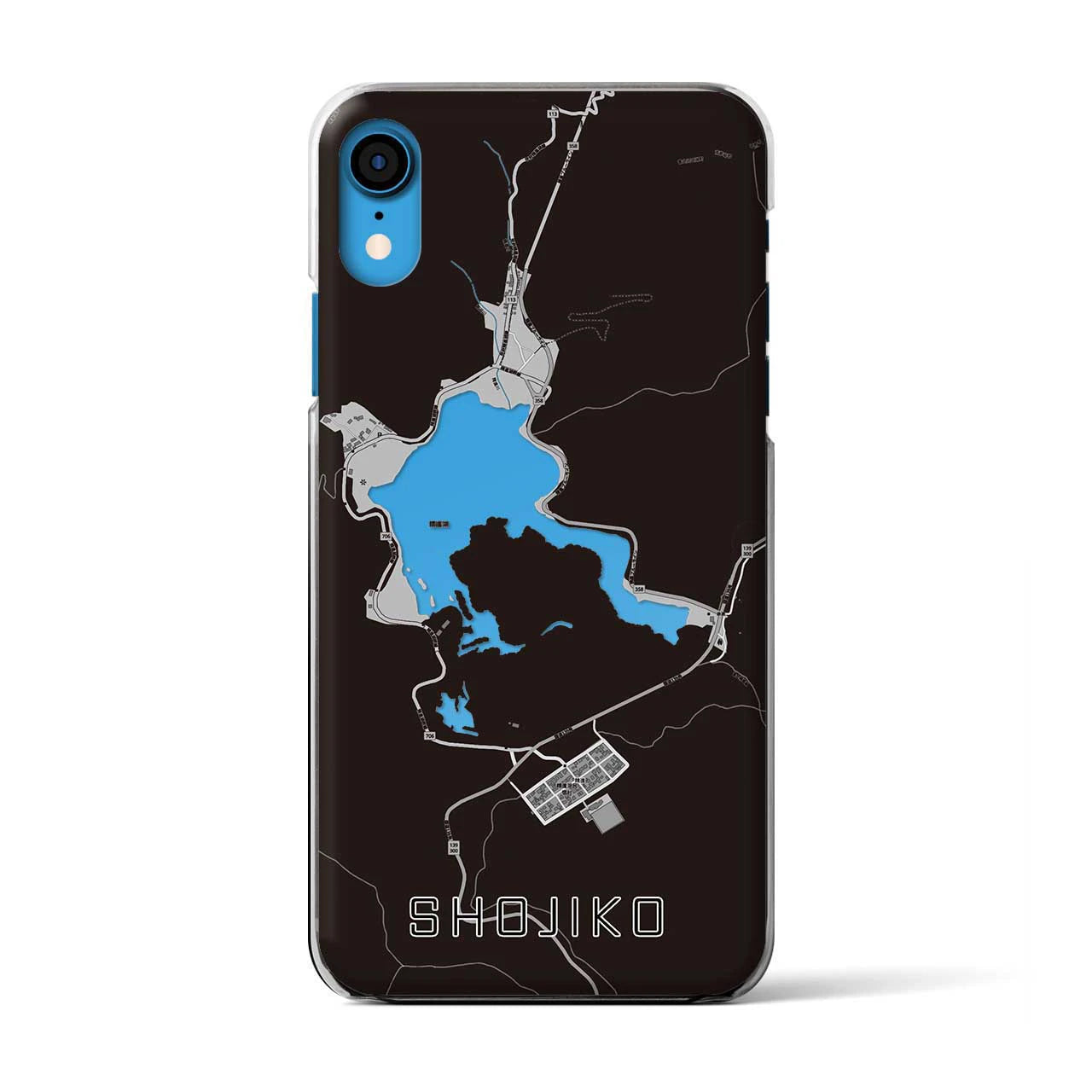 【精進湖(山梨県)】地図柄iPhoneケース(クリアタイプ)