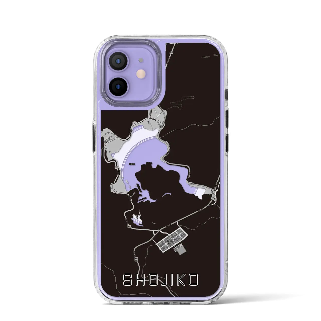 【精進湖(山梨県)】地図柄iPhoneケース(MagSafeタイプ)