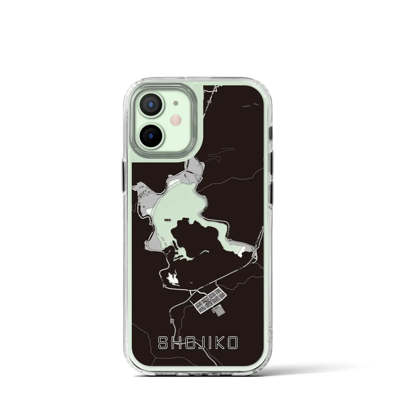 【精進湖(山梨県)】地図柄iPhoneケース(MagSafeタイプ)