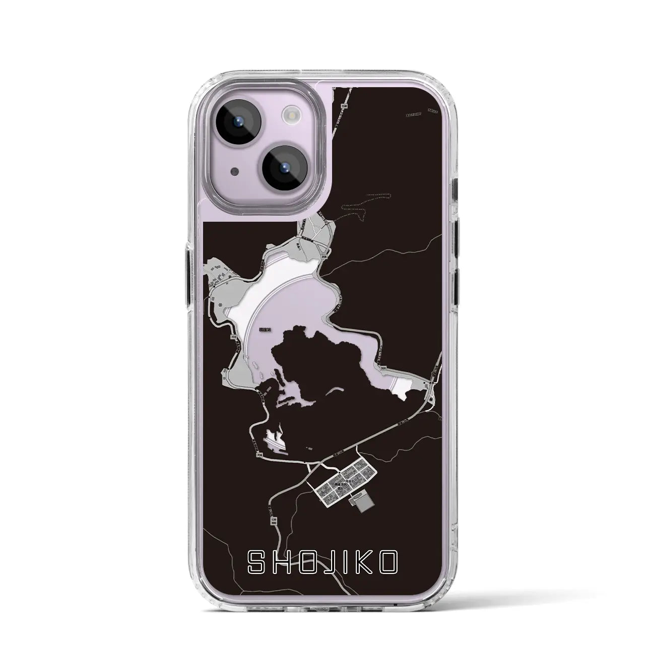 【精進湖(山梨県)】地図柄iPhoneケース(MagSafeタイプ)