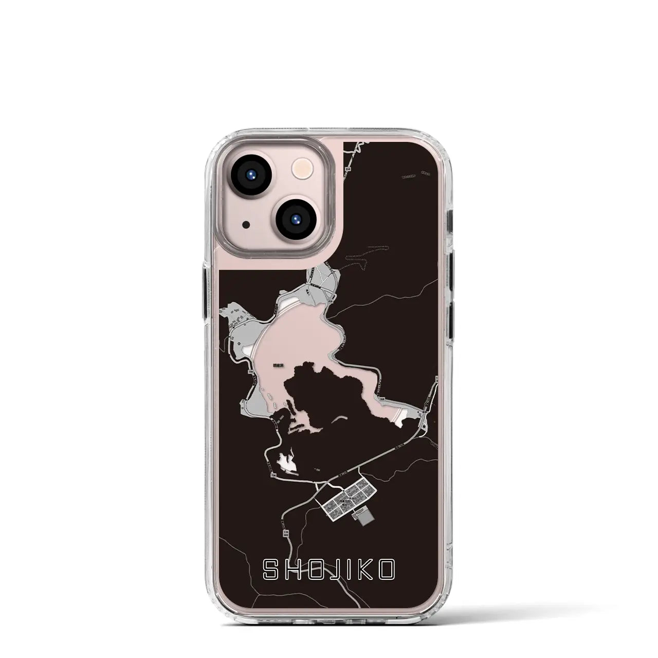 【精進湖(山梨県)】地図柄iPhoneケース(MagSafeタイプ)