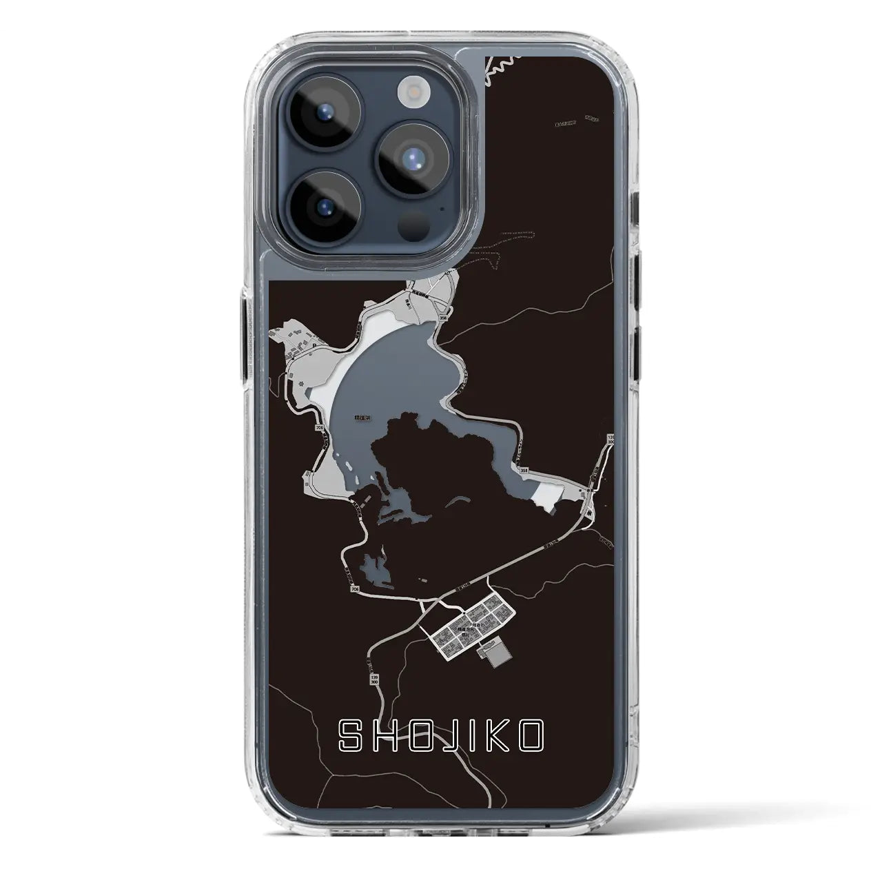 【精進湖(山梨県)】地図柄iPhoneケース(MagSafeタイプ)