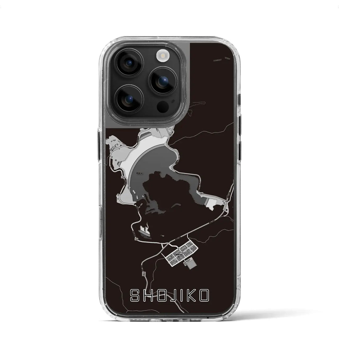 【精進湖(山梨県)】地図柄iPhoneケース(MagSafeタイプ)