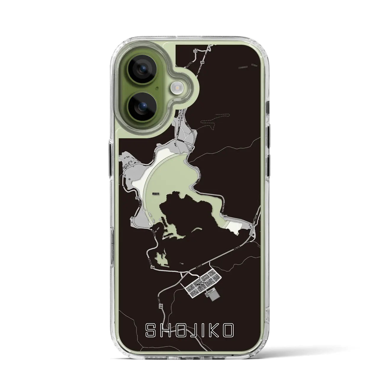 【精進湖(山梨県)】地図柄iPhoneケース(MagSafeタイプ)