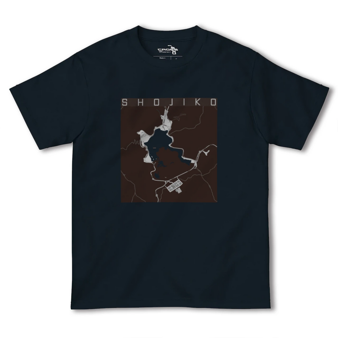 【精進湖(山梨県)】地図柄ヘビーウェイトTシャツ
