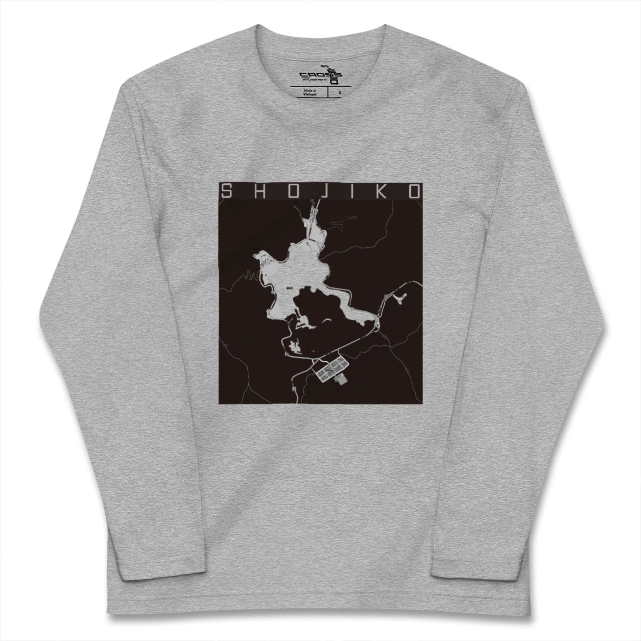 【精進湖(山梨県)】地図柄ロングスリーブTシャツ