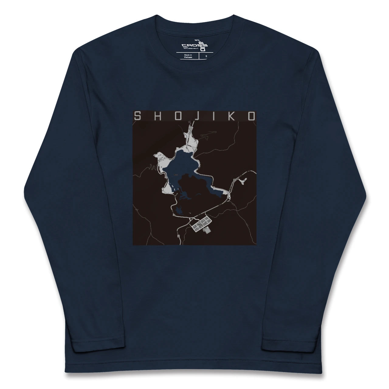 【精進湖(山梨県)】地図柄ロングスリーブTシャツ