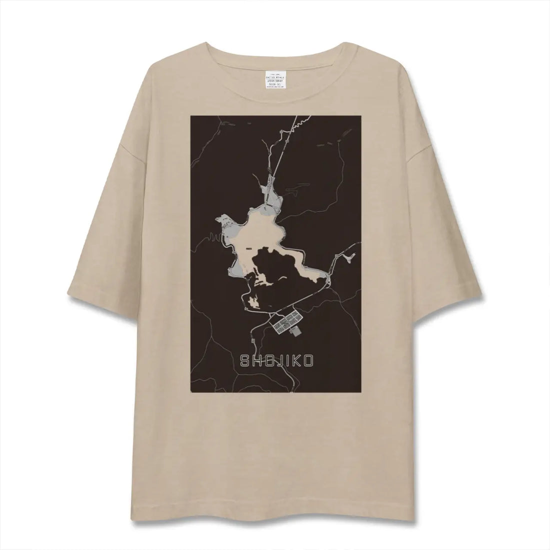 【精進湖(山梨県)】地図柄ビッグシルエットTシャツ