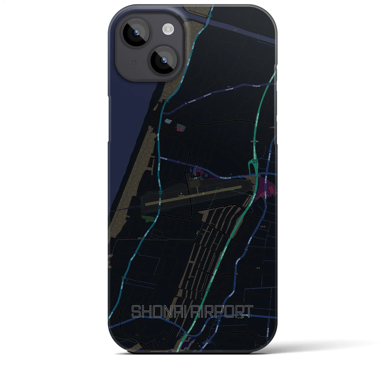 【庄内空港(山形県)】地図柄iPhoneケース(バックカバータイプ)