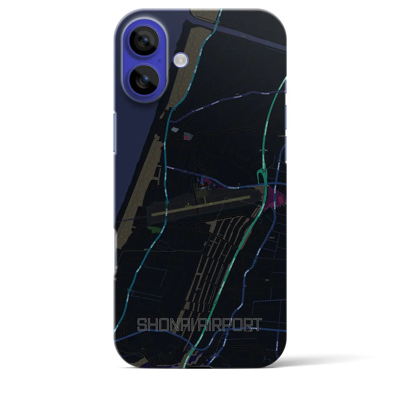 【庄内空港(山形県)】地図柄iPhoneケース(バックカバータイプ)