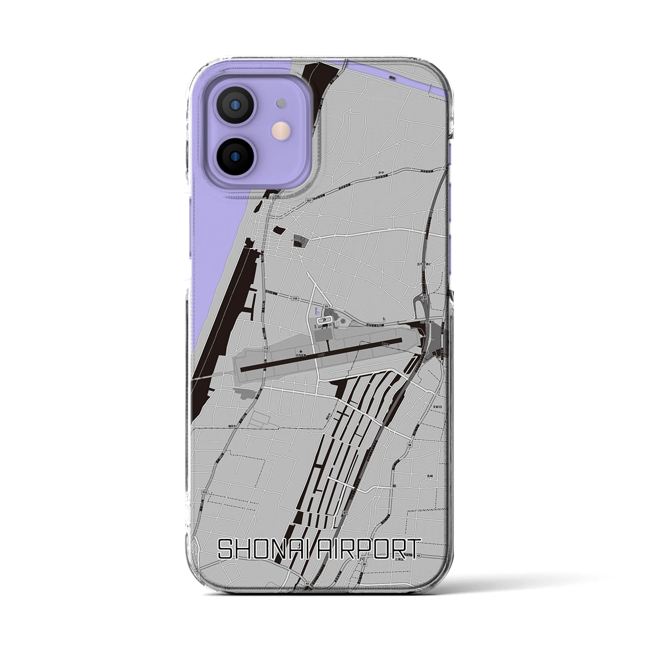【庄内空港(山形県)】地図柄iPhoneケース(クリアタイプ)